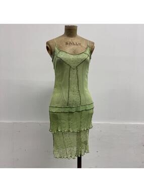 Vintage Y2K Embellished Mulberry Silk Cocktail Dress X-Ray Star